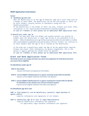 Global Disability Savings Plan Application