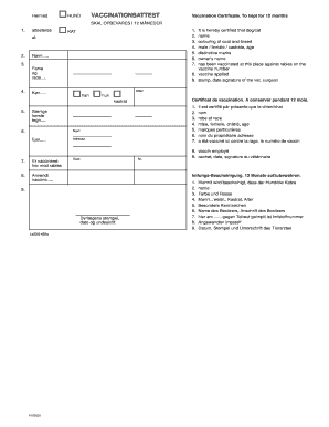 Pet Rabies Vaccination Certificate