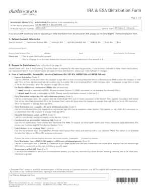IRA & ESA Distribution Form