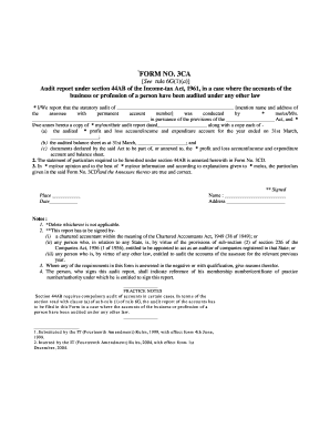 Form 3CA Audit Report