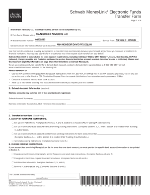 Schwab MoneyLink Electronic Funds Transfer Form
