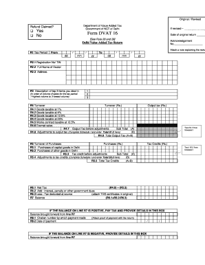 Delhi Value Added Tax Return Form