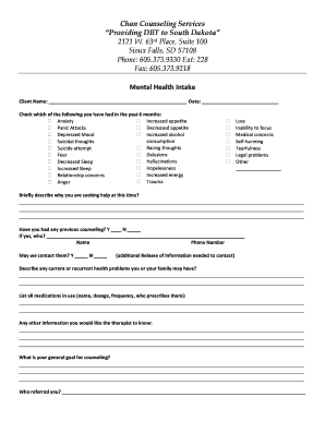Mental Health Intake Form