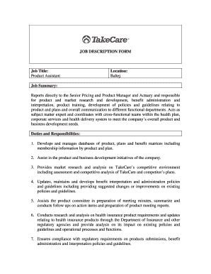 Job Description Form