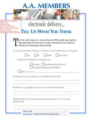 A.A. Electronic Delivery Survey