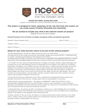 Parental Permission Form and Waiver of Liability