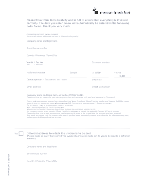 Please fill out this form carefully and in full to ensure