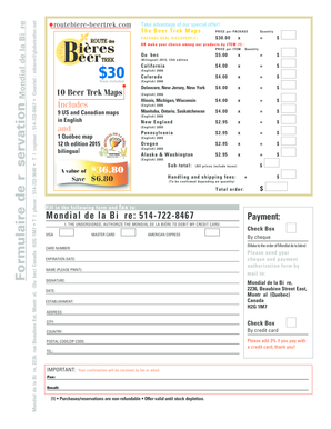 Beer Trek Maps Order Form