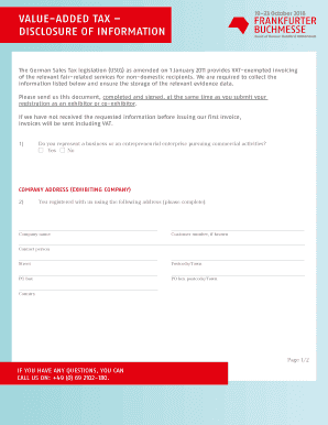 German VAT Disclosure Form