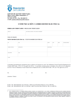 Comunicación Cambio Domicilio Fiscal