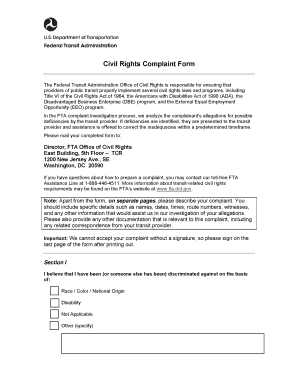 Civil Rights Complaint Form