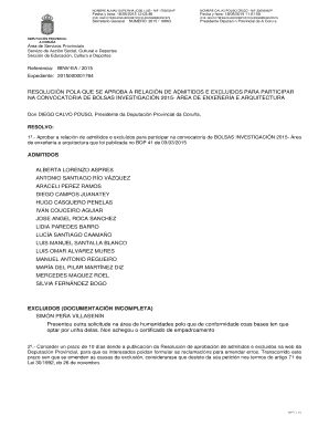 Resolution for Research Grants Admission 2015
