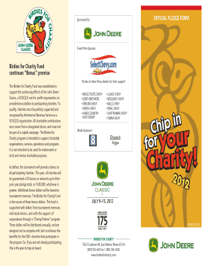 Birdies for Charity Pledge Form