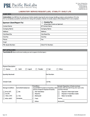 Laboratory Service Request Form