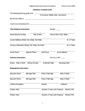 Memorial Planning Guide