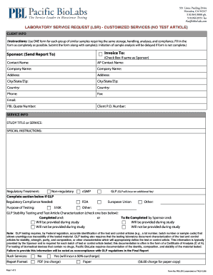 Laboratory Service Request Form