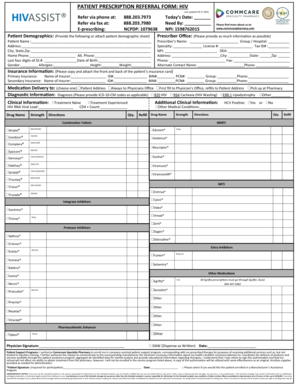 Patient Prescription Referral Form HIV