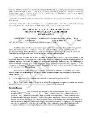 Colorado Property Management Agreement