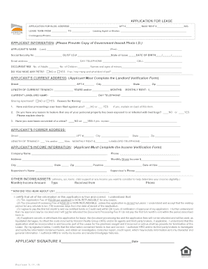 Application for Lease