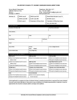 Voluntary Disability Income Insurance Enrollment Form