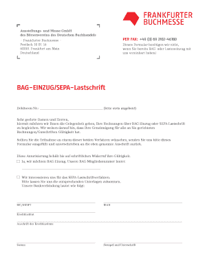 BAG-EINZUG/SEPA-Lastschrift