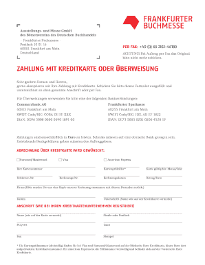 Frankfurter Buchmesse Zahlungsformular