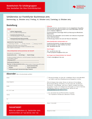 Bestellschein für Schülergruppen