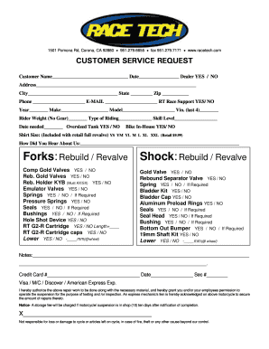 Customer Service Request Form