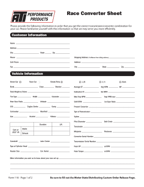 Motor State Custom Order Release Form