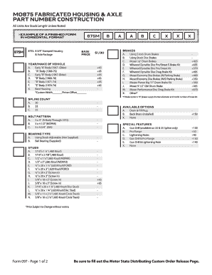 Motor State Custom Order Release Form