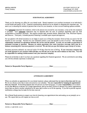 Dental Financial and Attendance Agreement