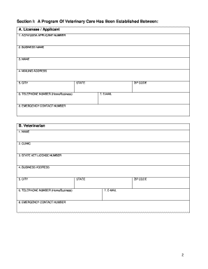 Missouri Animal Care Veterinary Program Form