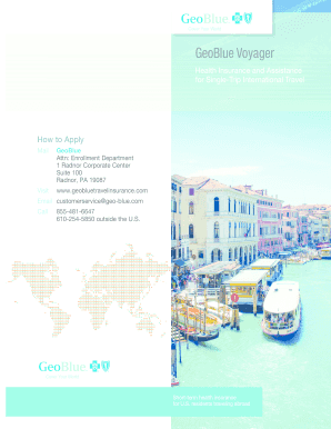 GeoBlue Voyager Health Insurance Enrollment Form
