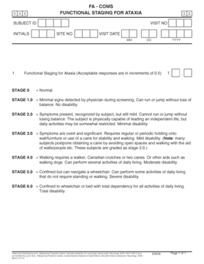 Functional Staging for Ataxia Form