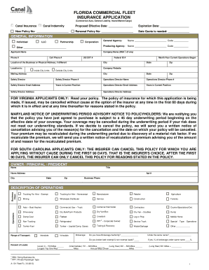 Florida Commercial Fleet Insurance Application