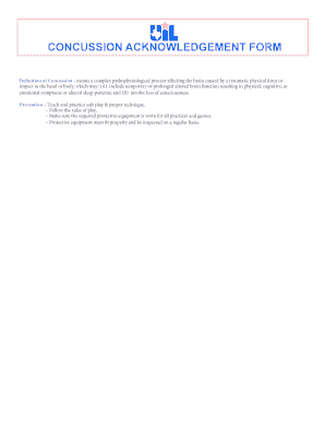 Concussion Acknowledgement Form