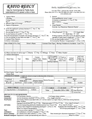 Commercial Auto Insurance Application