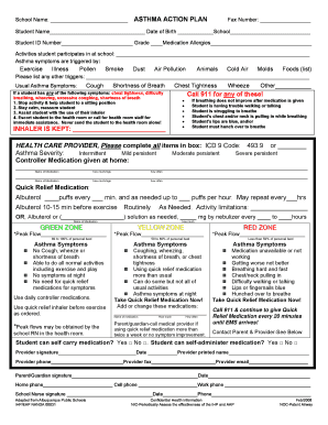 Asthma Action Plan Form