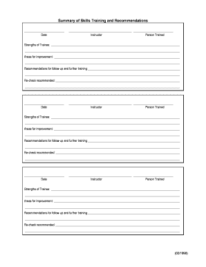 Employee Skills Training Form
