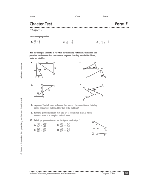 Chapter 7 Geometry Test Form F