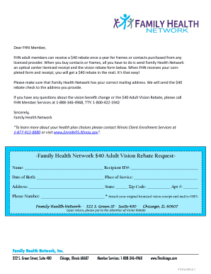 Family Health Network Adult Vision Rebate Form