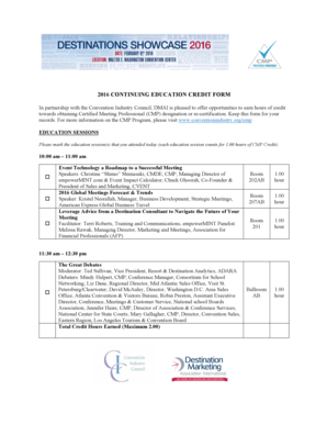2016 Continuing Education Credit Form