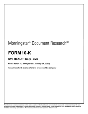 Printable blank walgreens prescription label template - Morningstar Document Research FORM 10K CVS HEALTH Corp CVS Filed: March 31, 2000 (period: January 01, 2000) Annual report with a comprehensive overview of the company The information contained herein may not be copied, adapted or - - - - -