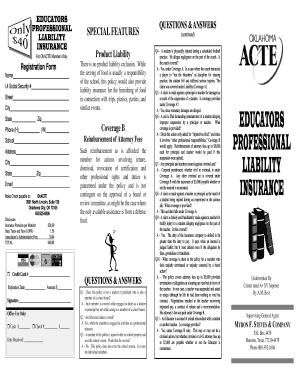 OkACTE Liability Insurance Registration Form