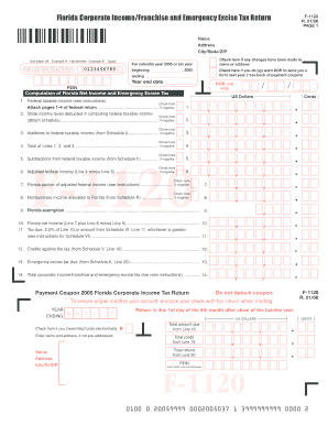 Florida Corporate Income Tax Return F-1120