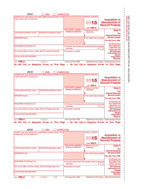Form 1099-A Acquisition or Abandonment of Secured Property