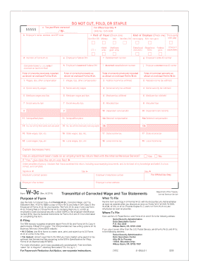Form W-3c Transmittal of Corrected Wage and Tax Statements