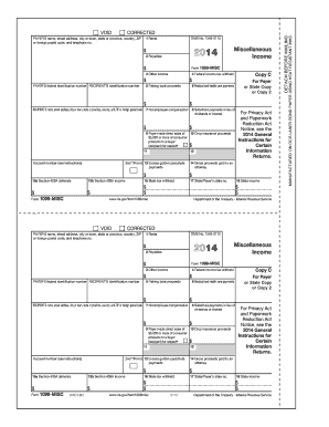 IRS Form 1099-MISC 2014