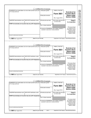 Form 3921 Incentive Stock Option Exercise