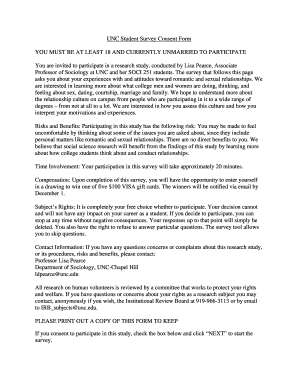 UNC Student Survey Consent Form